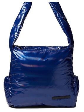 “NEW WITH TAGS” Tahari Bardot Metallic Navy Blue Quilted Puffer Hobo Bag (13x12)